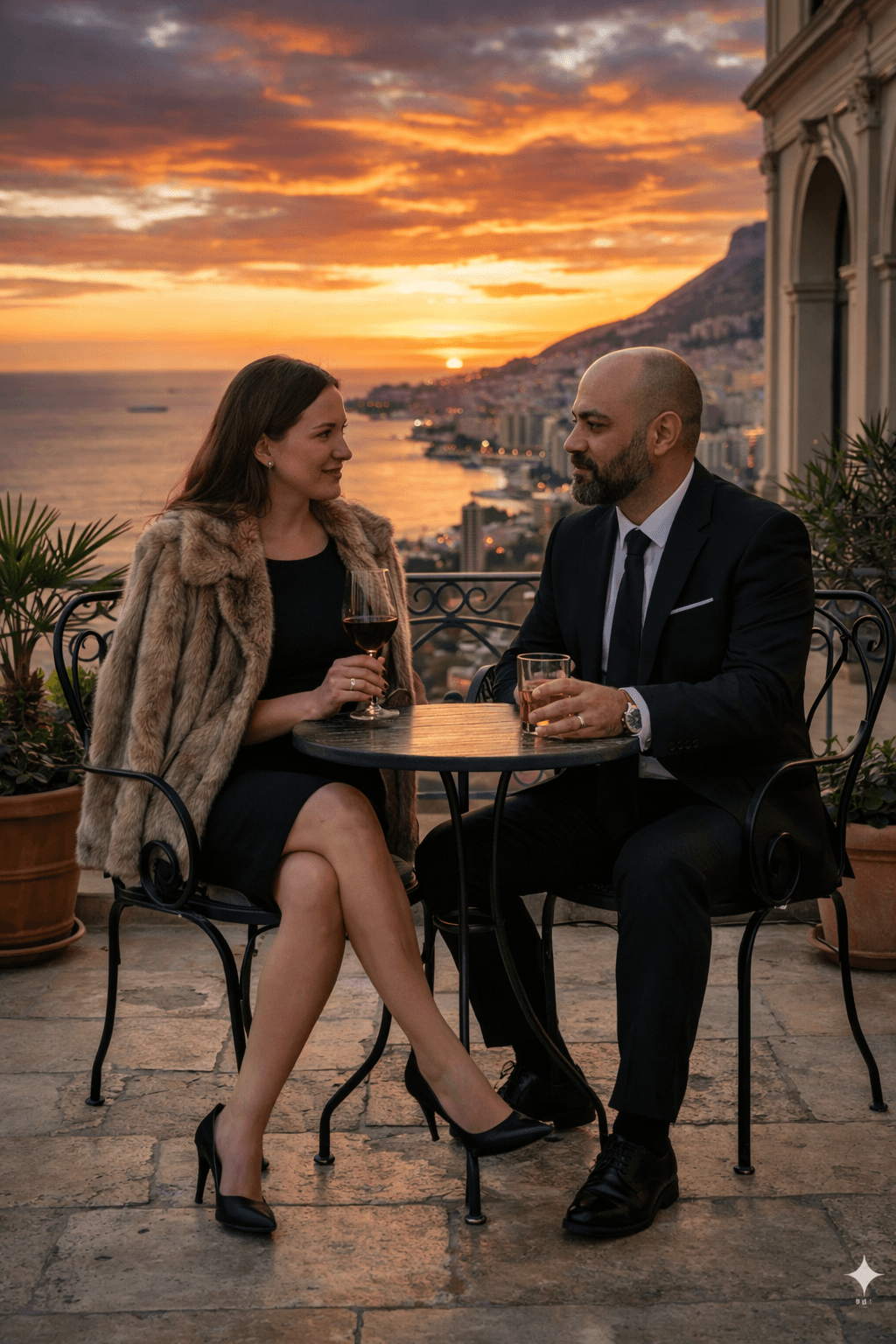 Casal Jantar ao ar Livre