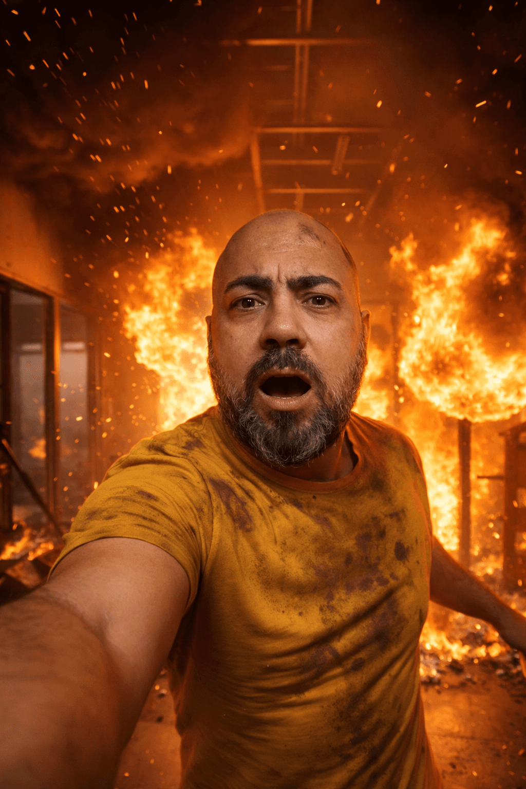 Cena - prédio em chamas