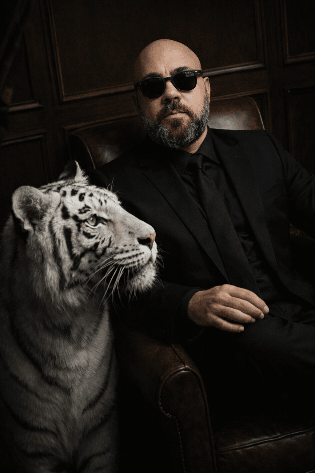 Homem e Tigre Branco